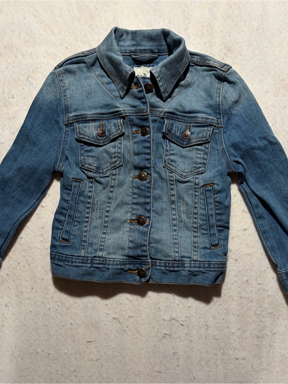 Papaya Jeans Girls Medium Wash Classic Denim Trucker Jacket Size Small EUC